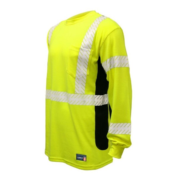 ML Kishigo Class 3 Hi-Vis FR Long Sleeve T-Shirt in Lime